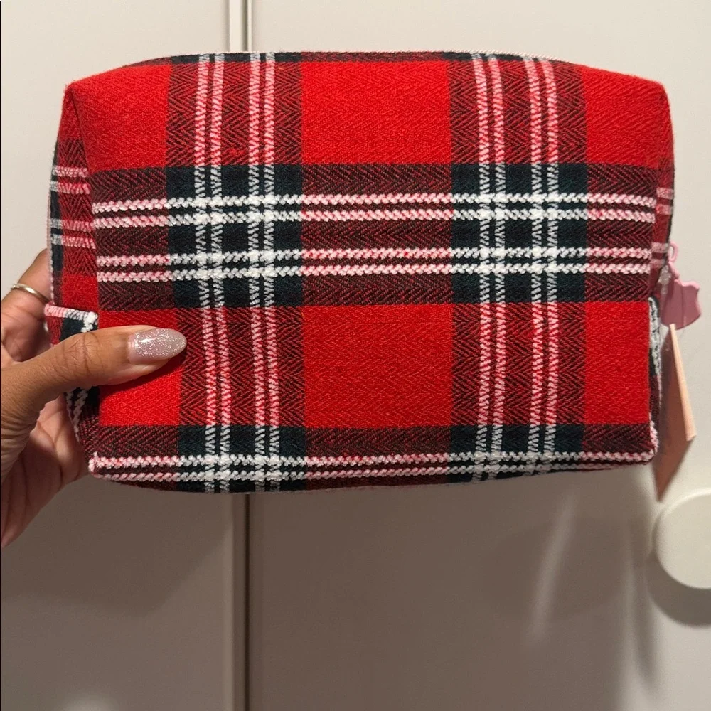Juicy Couture Red and Black Plaid Pouch